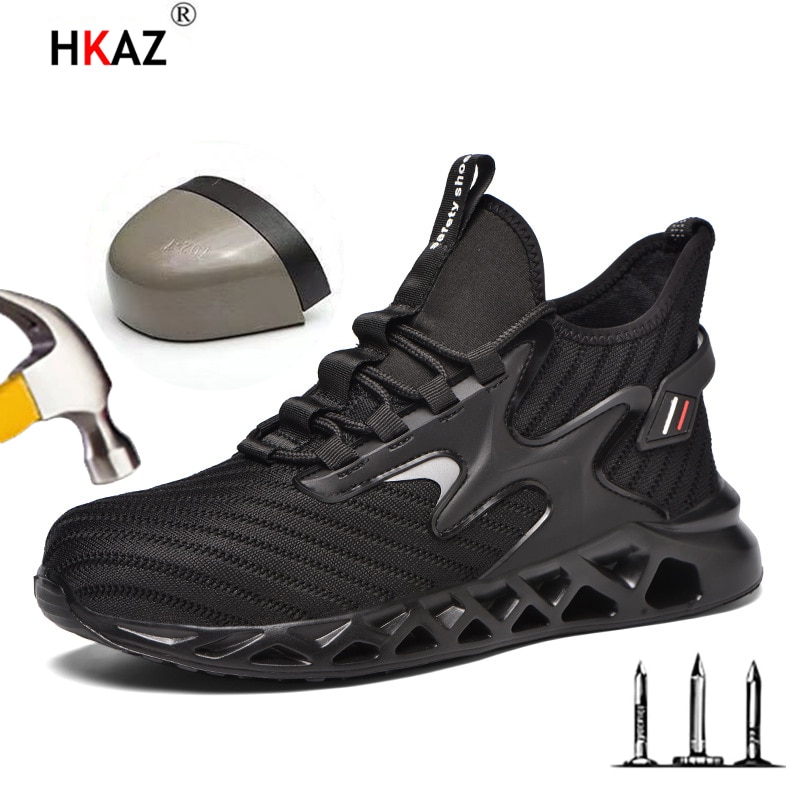 Sports Safety Anti-smash Work Steel Toe Boots Anti-puncture Lightweight Non-slip Men Shoes Protective