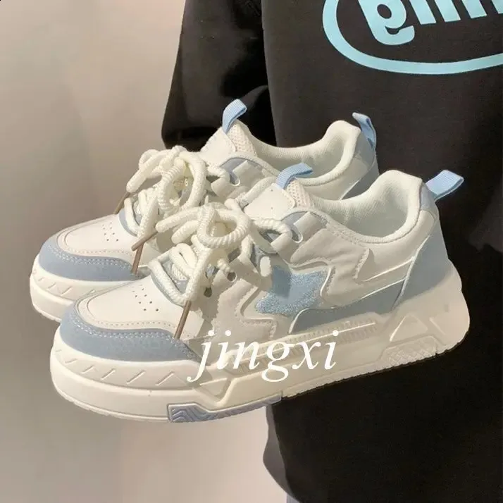 Scarpe sportive rosa bianche da donna, primavera estate, con plateau, vintage, casual, vulcanizzate, kawaii, da tennis, da donna, basse 240801_voghion.com