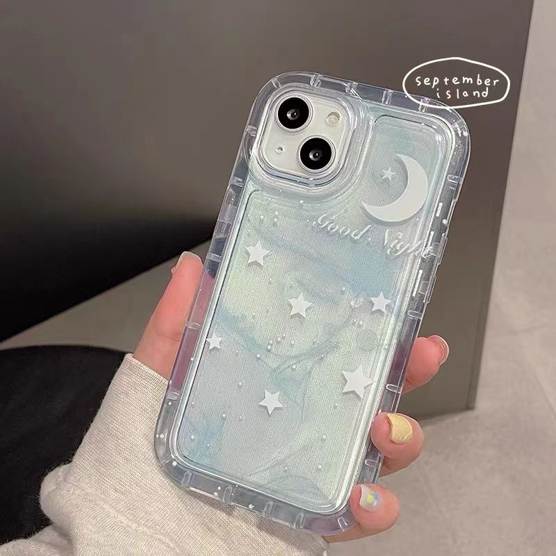 Realme Note 50 10 9 8 PRO 5G C55 C53 C51 C35 C33 C31 C30 C30S C25Y C21Y C20 C11 8i 7i 7 C25 C12 C15 Narzo 50 50i 50A Funda blanda con airbag y estrellas lunares_voghion.com