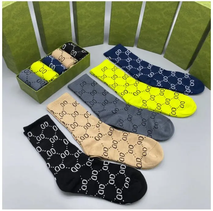 Chaussettes de créateur pour hommes et femmes, huit sports, quatre saisons, impression de lettres, marque, coton, hommes, femmes, boîte à jarretelles, ensemble cadeau_voghion.com