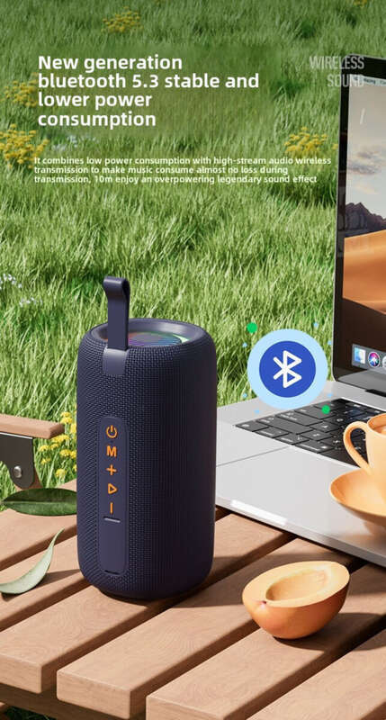 【 8000 chansons incluses 】 Enceinte Bluetooth intelligente, étanche et résistante aux chocs, pour l'extérieur, avec un son de faible tonalité pour la maison_voghion.com
