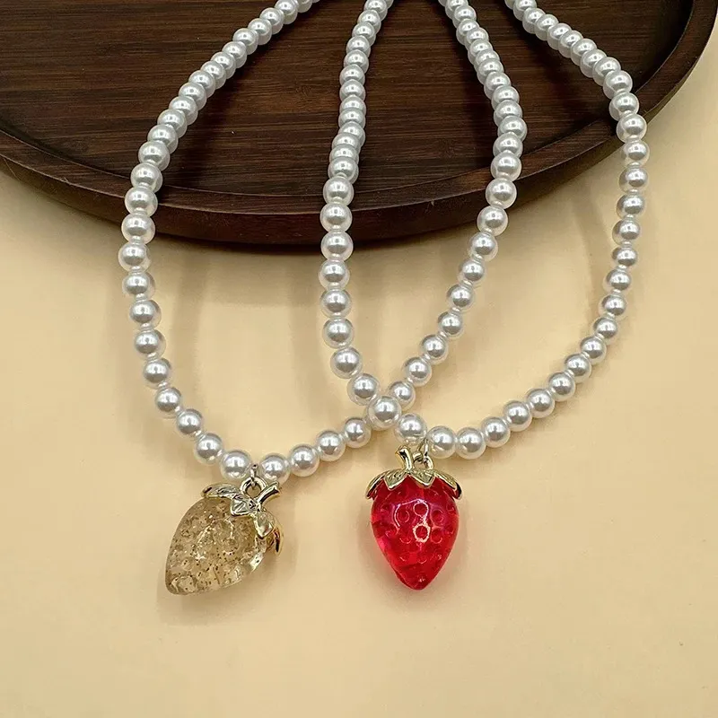 Collar con colgante de corazón y cereza mujer estilo y2k boho_voghion.com