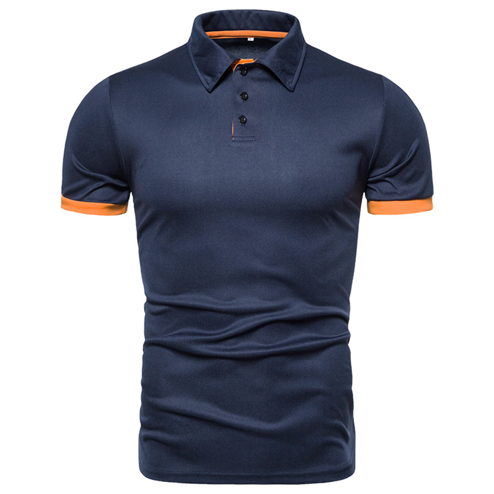 Herren Poloshirt Einfarbig Kurzarm Modisches Business Freizeit_voghion.com
