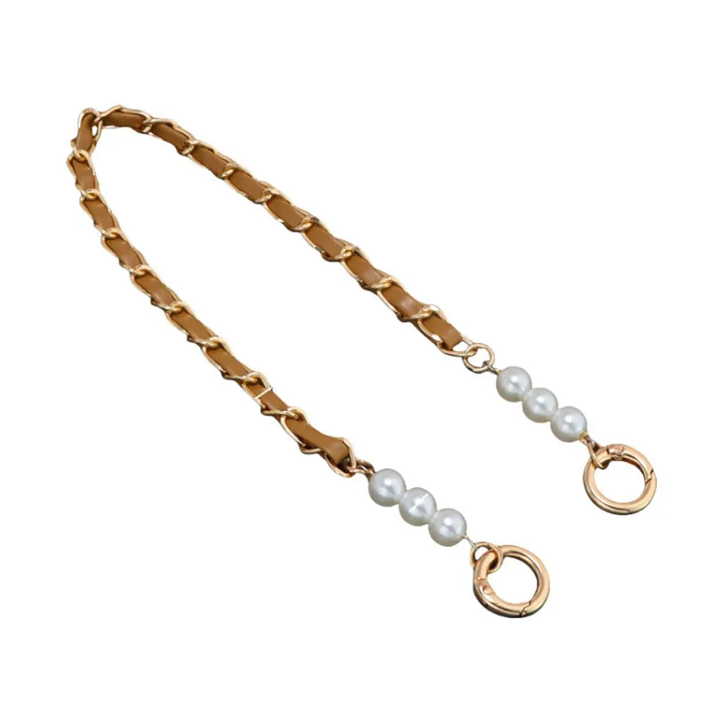 1Pc 42cm PU Leather+Metal Chain For Handbag Women Fashion Wrist Strap Phone Lanyard DIY Replacement Purse Handles Bag_voghion.com