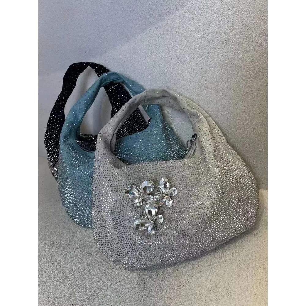 Same Style As Blogger Women's Party Dia Denim 2024 New Fashion Design Chain Crossbody Bag Single Shoulder Pouch Blue_voghion.com
