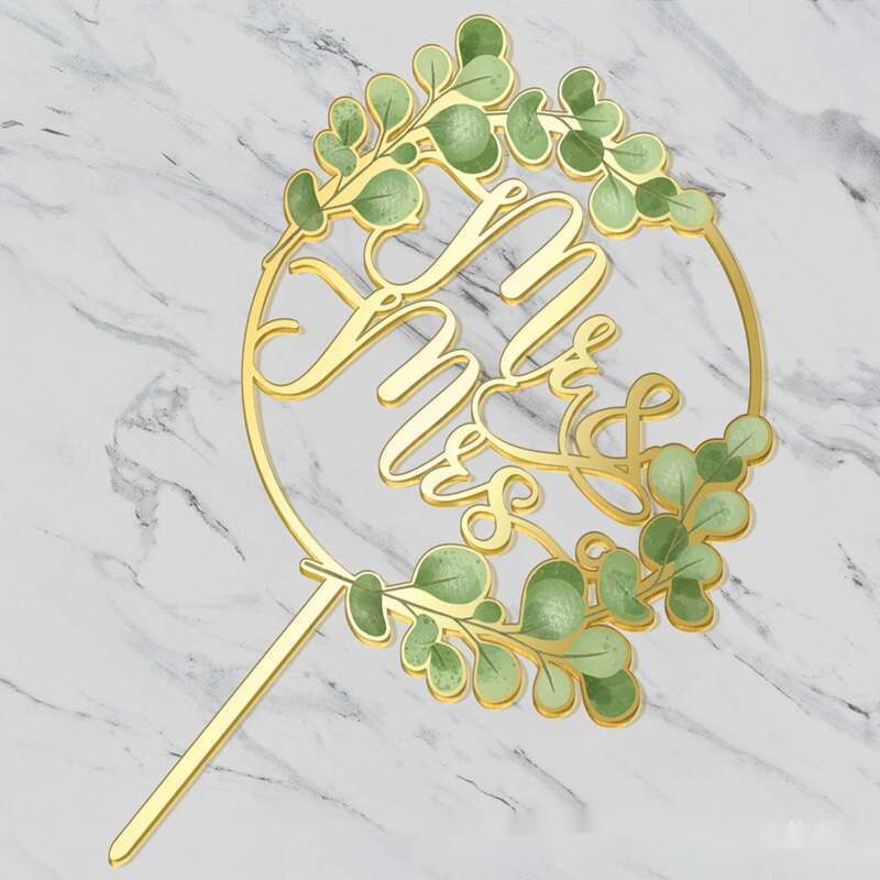 Nuovo plugin per decorazioni per torte nuziali Mr.&Mrs. con stampa a colori in acrilico e UV, per feste di fidanzamento_voghion.com