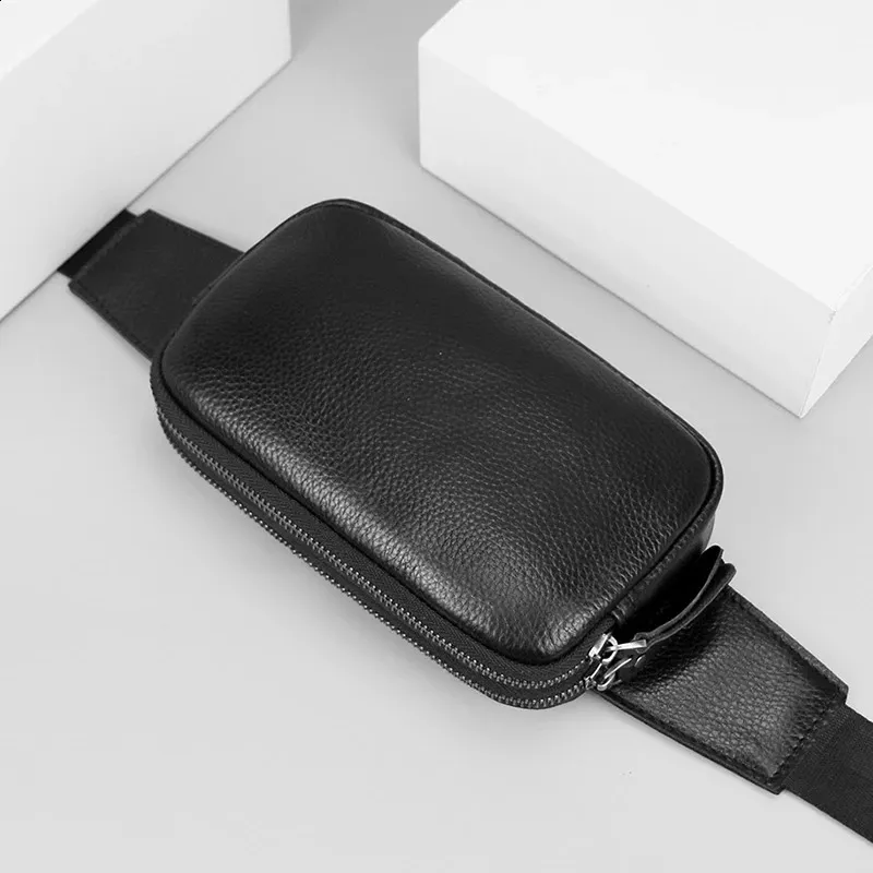Gürteltasche aus Leder für Herren und Damen, für Reisen im Freien, Sport, Laufen, Gehen, Wandern, schmale Handy-Geldbörse, Hüfttasche_voghion.com