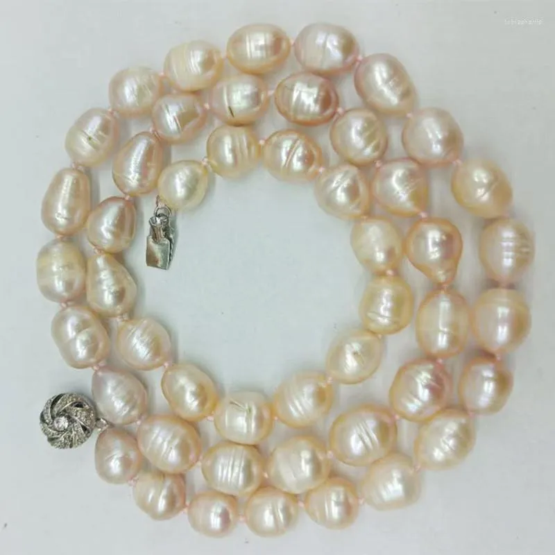 Collana di perle rosa perle coltivate d'acqua dolce riso_voghion.com