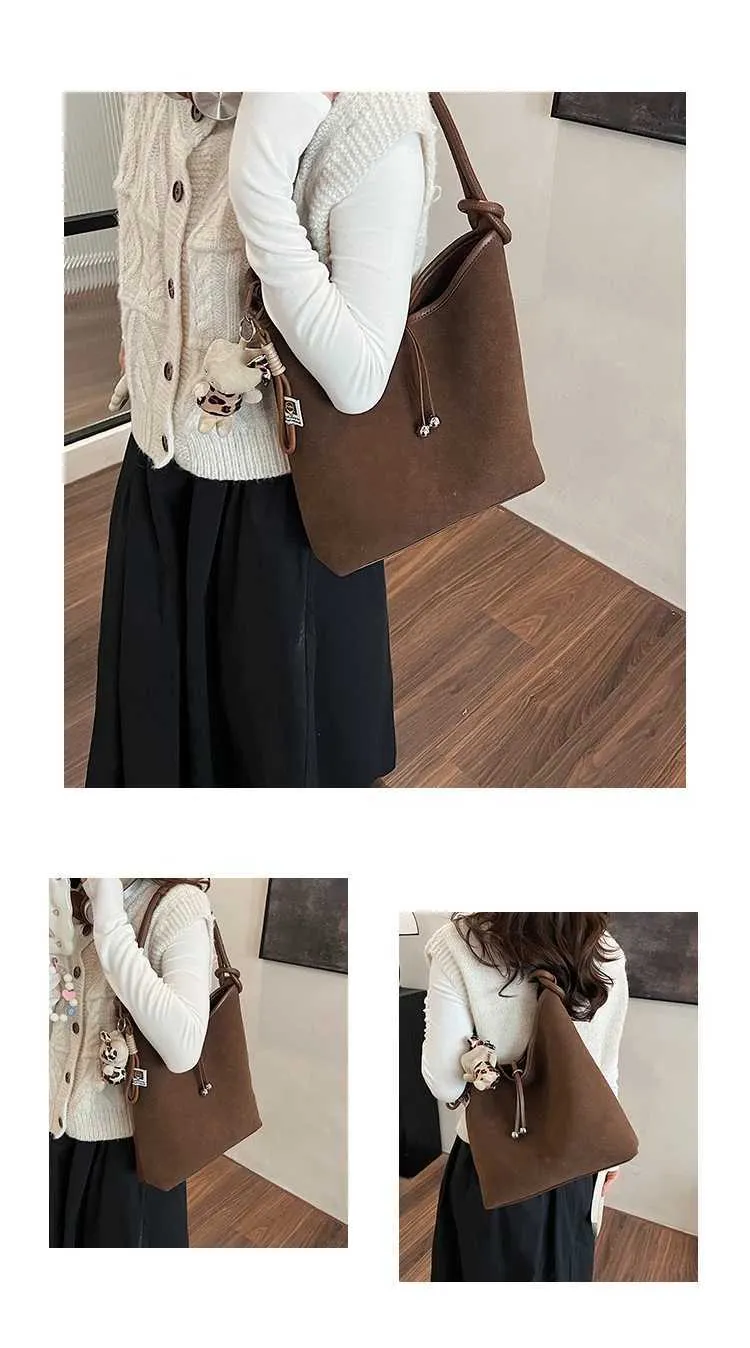 Sacs à main en daim tendance pour femmes, sacs à bandoulière solides de grande capacité, sacs à bandoulière décontractés pour femmes, polyvalents, doux, sous les bras_voghion.com