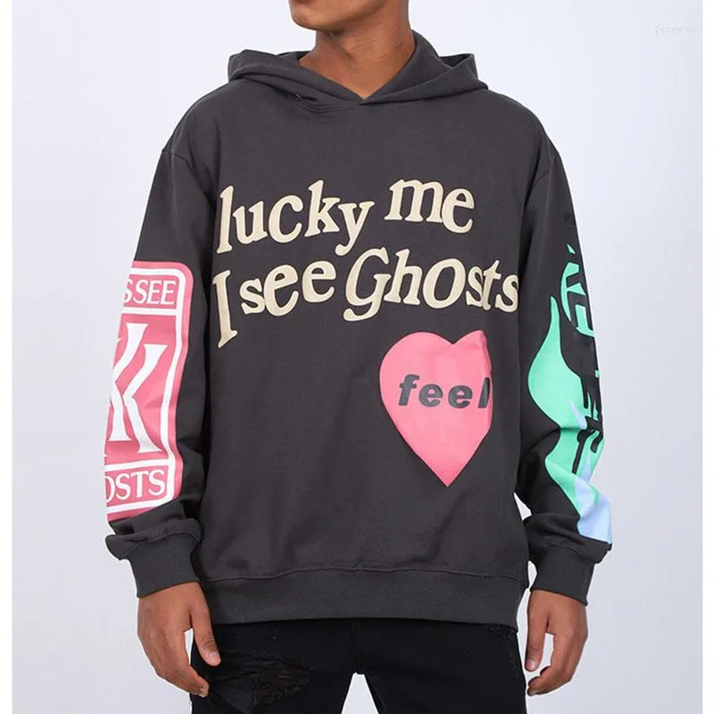 Men's Hoodies Haruku Graffiti Lucky Me I See Ghosts Letter Winter Sweatshirts Men And Women Hoodie Hip Hop Oversized_voghion.com