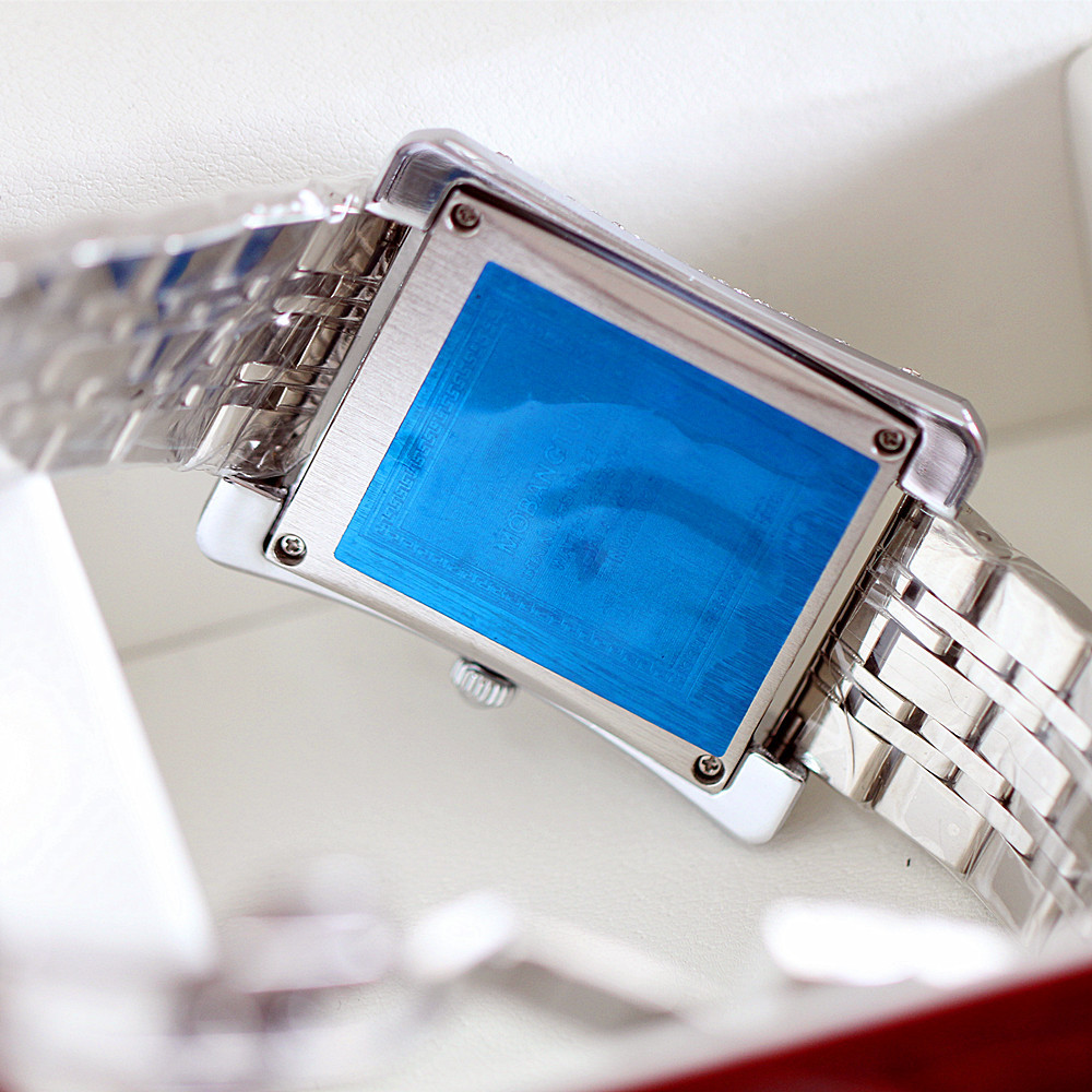 Orologio da donna per coppia, nuovo, alla moda, quadrante quadrato, calendario, cinturino in acciaio di precisione con inserto in diamanti, impermeabile e_voghion.com