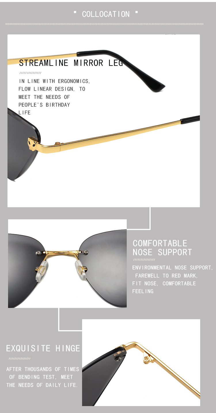 Men's Sunglasses Leopard Frameless Sunglasses New Fashion Wave Legs Personality Sunglasses Trendy Street Shooting Retro Sunglasses_voghion.com