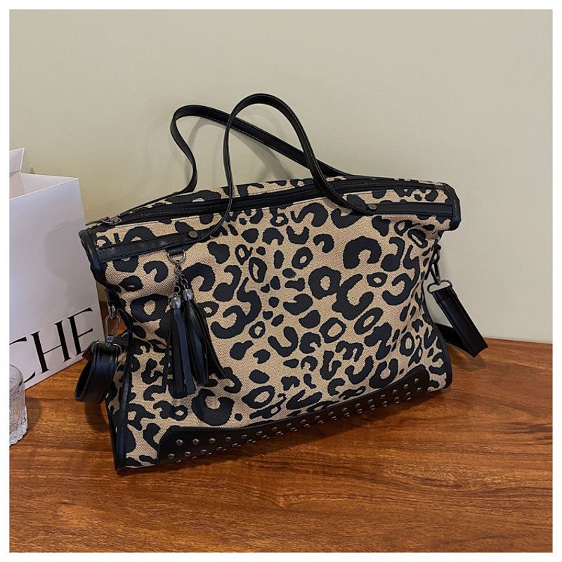 Handtaschen Große Kapazität im französischen Stil Damen 2023 Neue Tasche mit Leopardenmuster Einkaufstasche_voghion.com