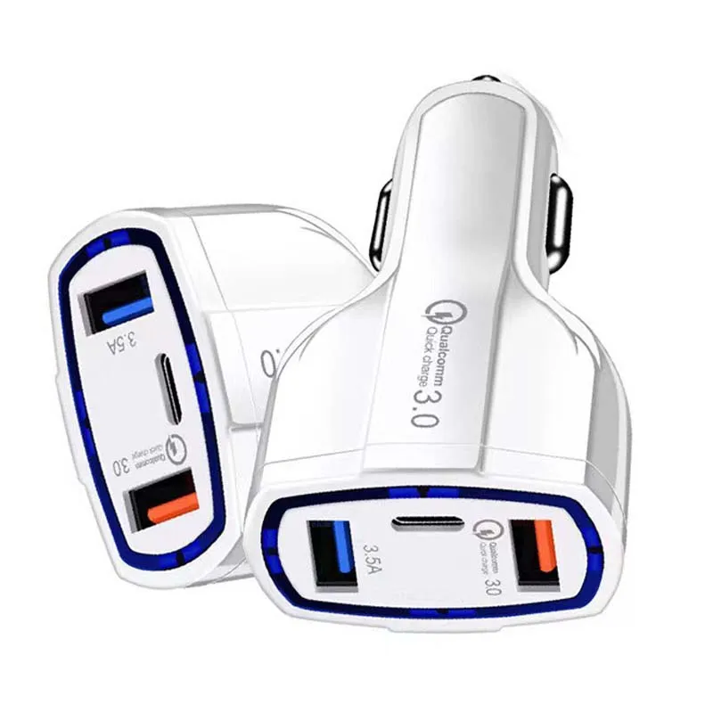 35W PD Type C Usb Ports 7A Fast Charging Car Charger Dual USB Auto Adapter For All Mobile Phone Charger With Retail Box_voghion.com