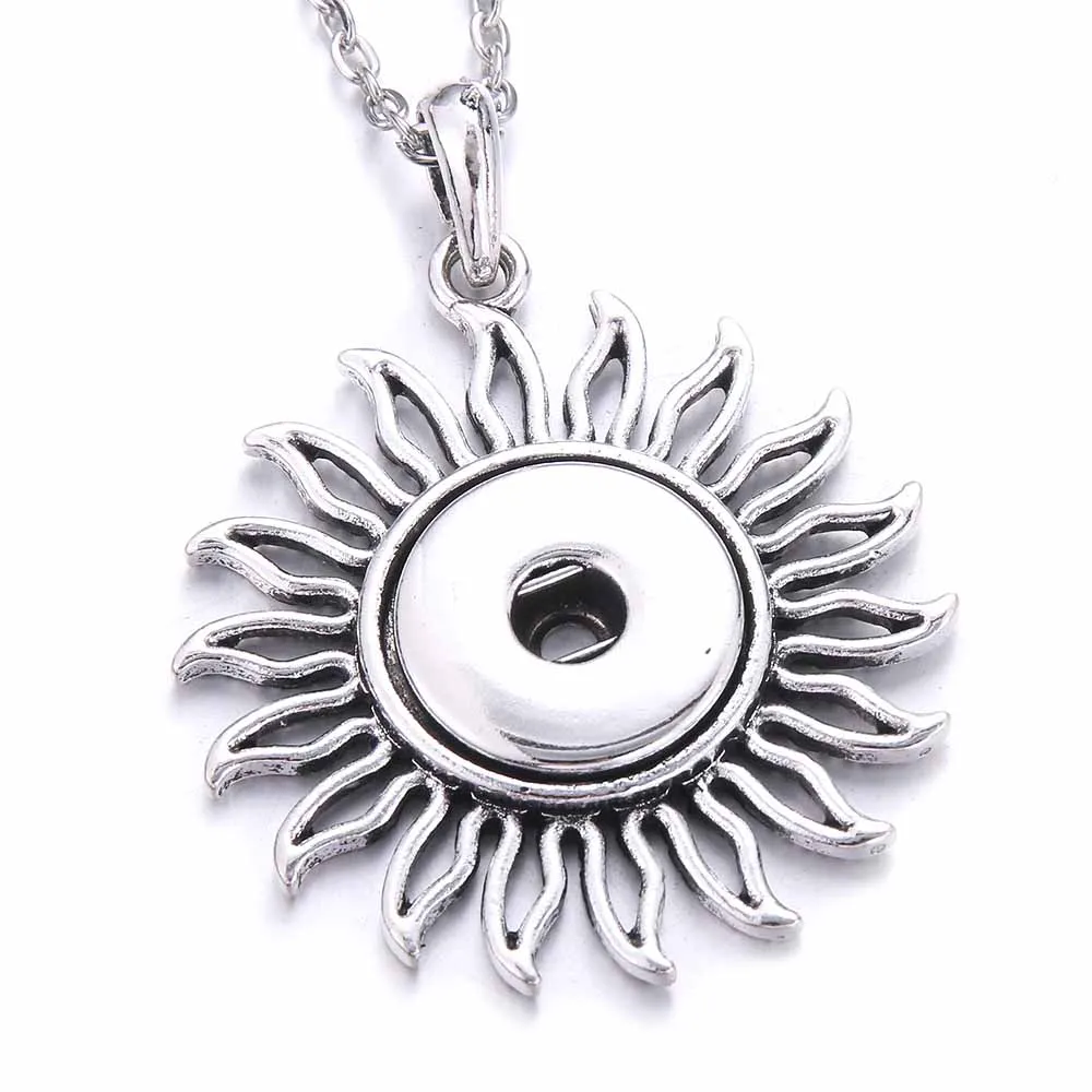 Collane con ciondolo Bottone a pressione Gioielli Vintage Alta qualità Metallo 18mm Collana per donne Ragazze Gioielli fai da teCiondolo Sidn22_voghion.com