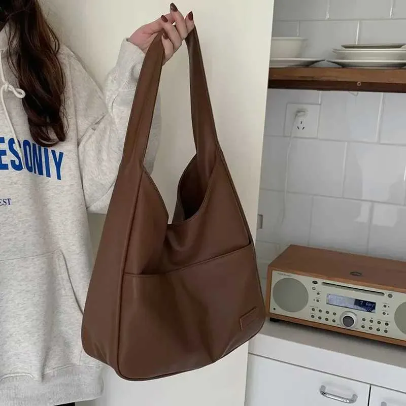 Borsa a tracolla vintage Hobo New da donna alla moda in PU con secchiello, grande capacità, retrò, tote, morbida, per appuntamenti quotidiani_voghion.com