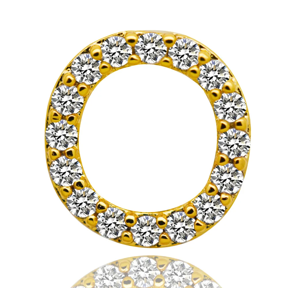 & Oro bianco ghiacciato A-Z Lettera personalizzata Grillz Full Dia fai da te Fang Grills Dente inferiore Cap Hip Hop Dentale Bocca Denti_voghion.com