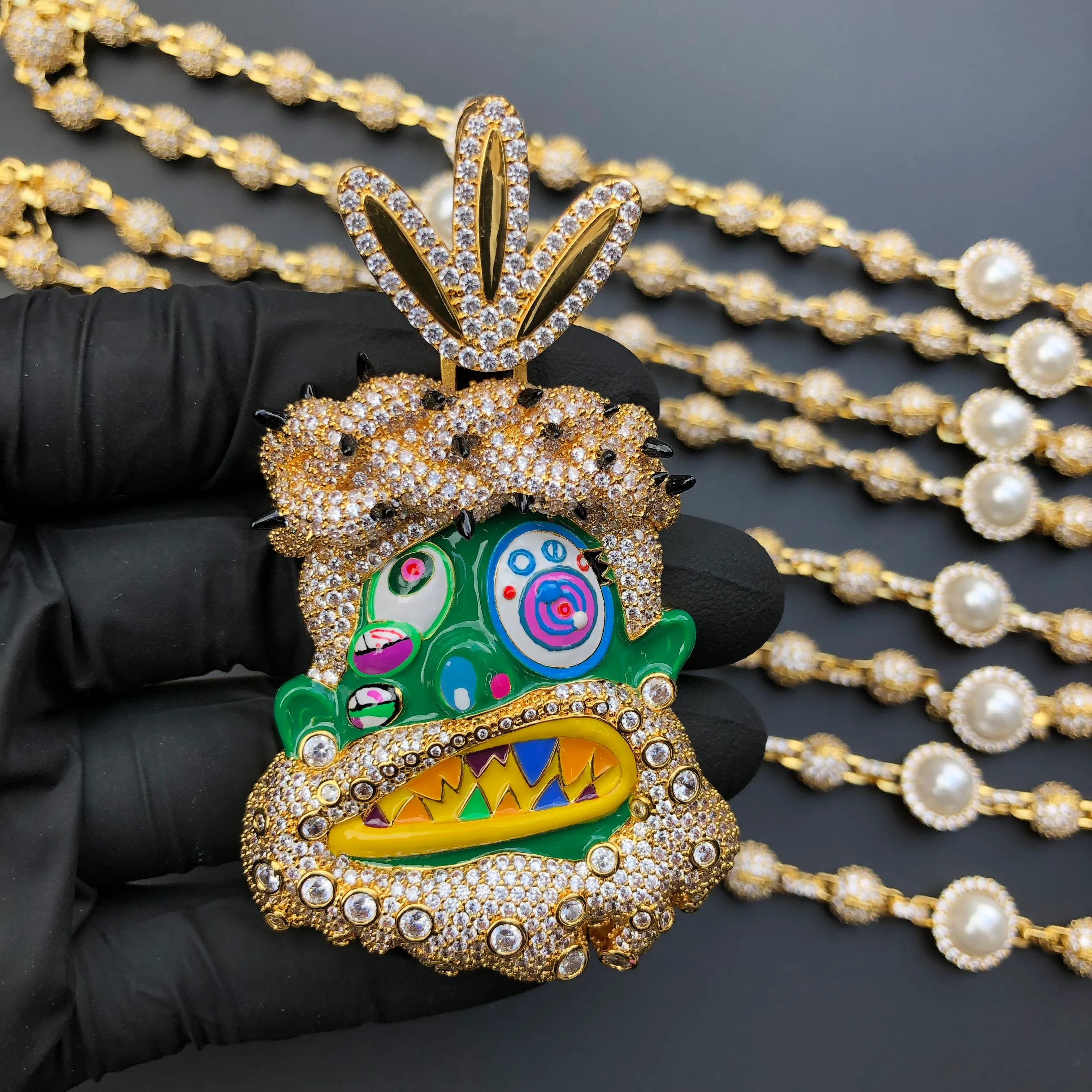 Designer CITIES Schmuck Hiphop Avatar Savage Tribe Sterling Silber Voll Iced Out VVS Moissanite Anhänger_voghion.com