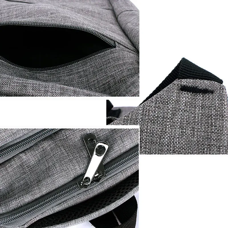 Men Laptop Business Computer Daily Use Women Men's Bag Backpack Grey Leisure Backpacks_voghion.com