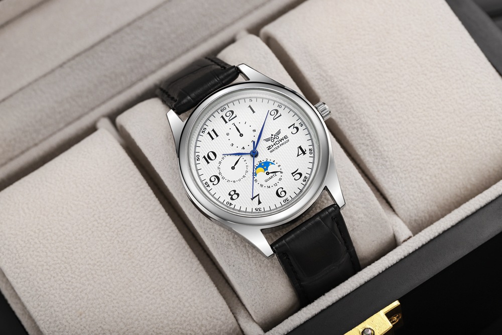 Dreiäugiges Paarpaar, personalisiertes Temperament, blaue Nadel mit einfacher Business-Herrenuhr, OL-Damenuhr_voghion.com