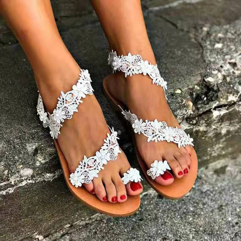 Sandali donna spiaggia stile retrò scarpe basse estive_voghion.com