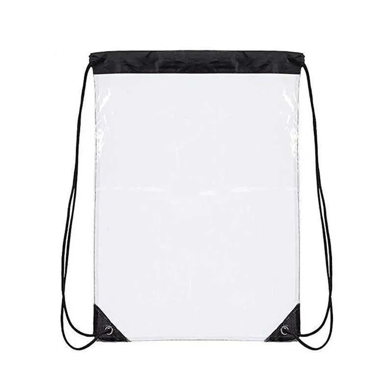 New Transparent Drawstring Backpack Fruit storage Tote Gym Bag Sport Pack Unisex Large Capacity Lightweight Beach_voghion.com