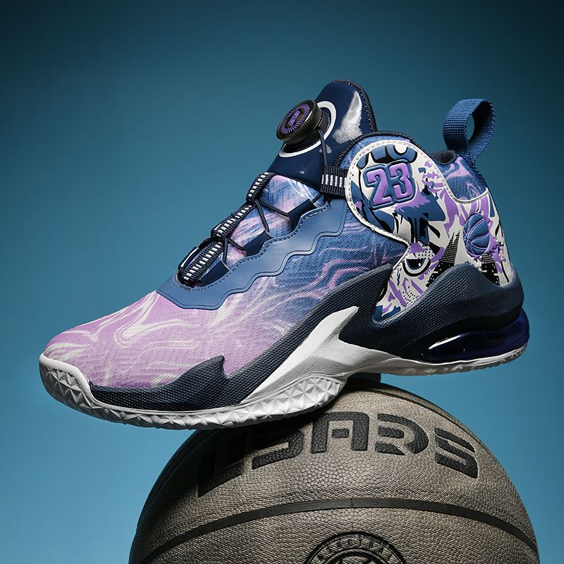 Neue High-Top-Basketballschuhe Herren aus Mesh-Gewebe, atmungsaktive Sportschuhe, rutschfeste Drehknopfschuhe für_voghion.com
