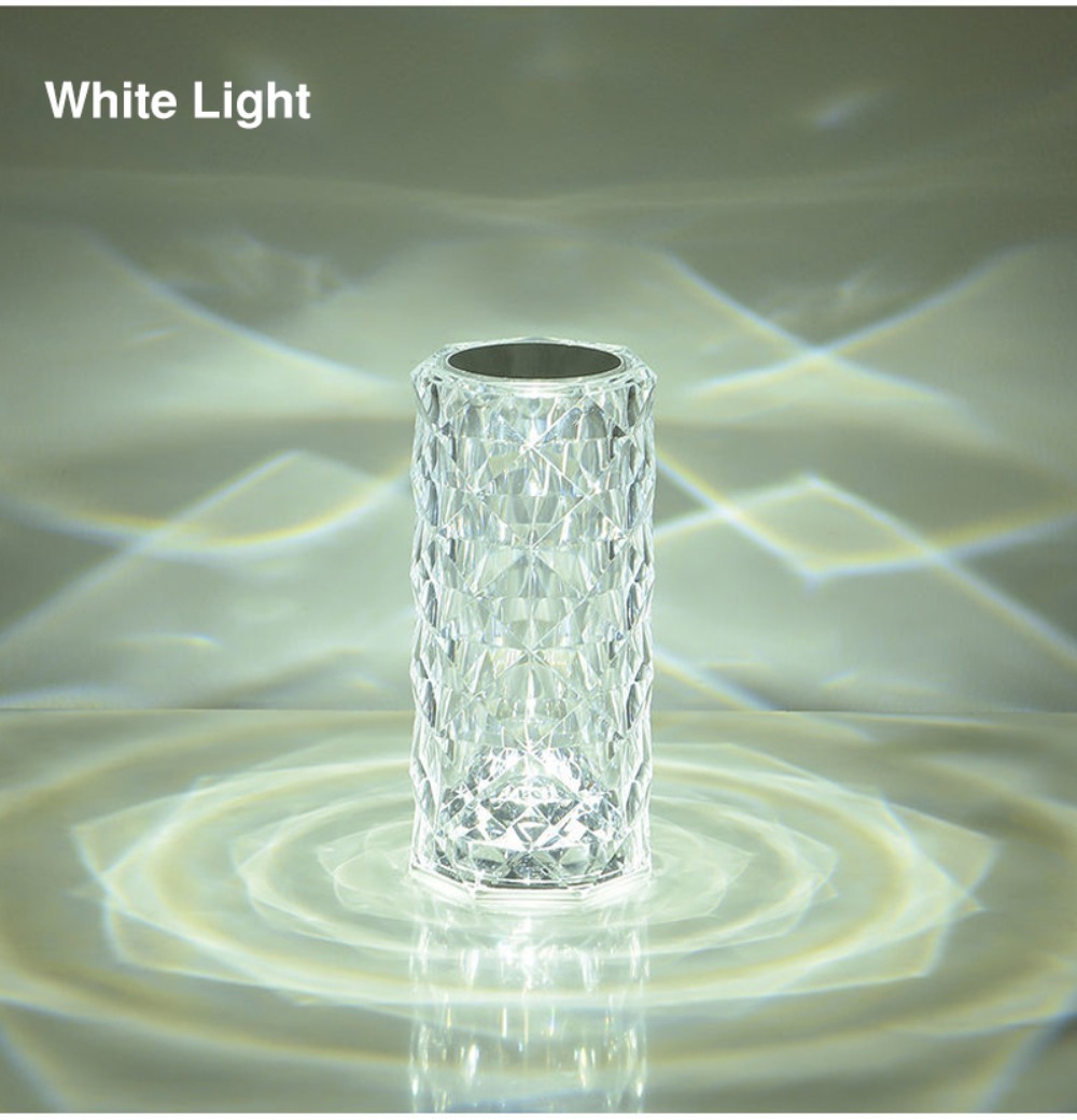 LED Crystal Table Bedroom Atmosphere Lamp Rose Projector USB Touch Night Light Decorative Lights for Room Decor_voghion.com
