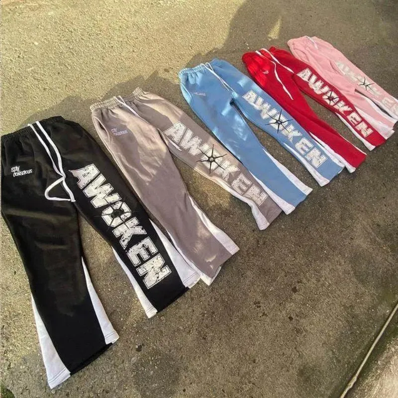 Pantalones cargo Y2K para hombre, estilo Haruku, informales, holgados, estilo rock, rectos, de pierna ancha, estilo hip hop, ropa de calle_voghion.com