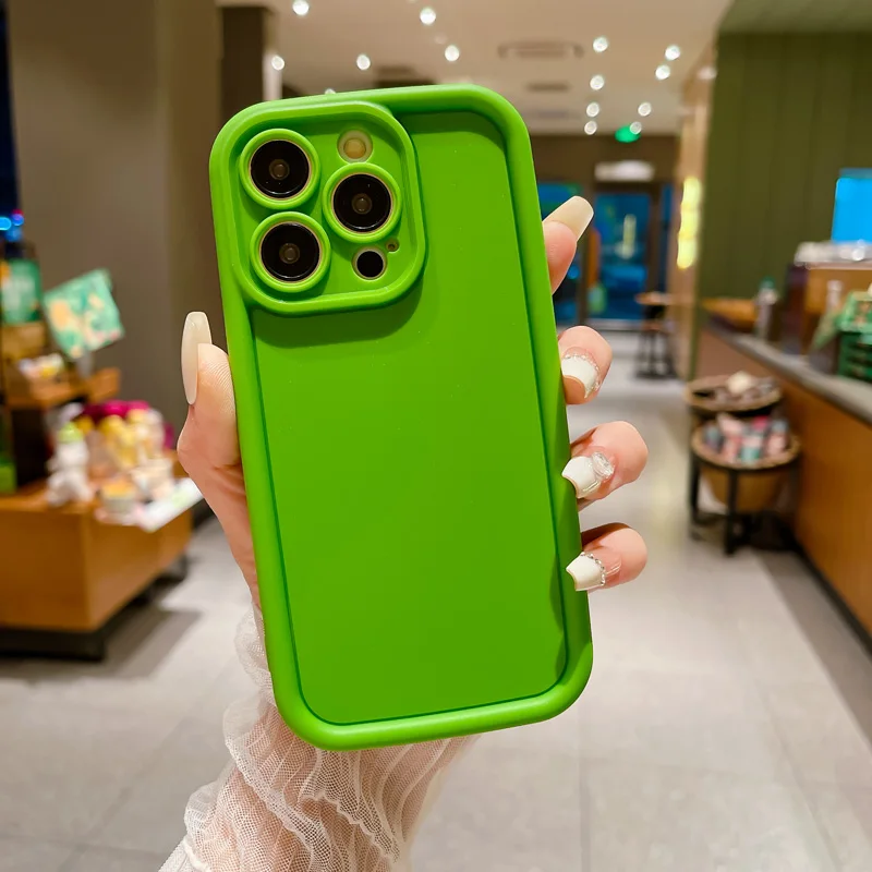 Paredzēts 15 futrāļiem uz Candy Color silikona mīkstā vāciņa iPhone 14 PLUS 11 12 Pro XS XR Max 13 15pro kameras aizsargvāciņam_voghion.com