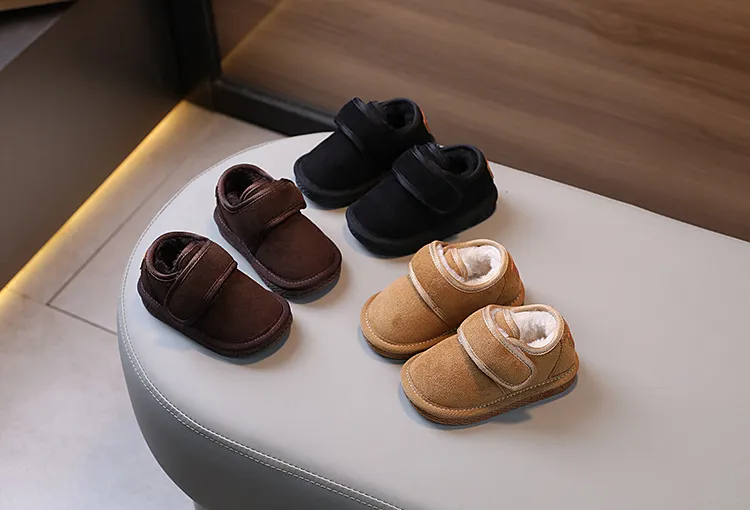 Zapatos de invierno para bebé, de felpa, cálidos y abrigados, antideslizantes, de moda, tallas 15-19, 2024_voghion.com