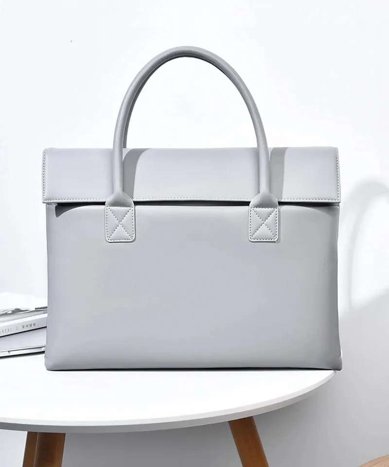 Cartella da donna Borsa esecutiva in pelle PU Borsa da ufficio Lavoro d'affari Pendolarismo Riunione Borsa semplice e resistente per uomo 14 pollici_voghion.com