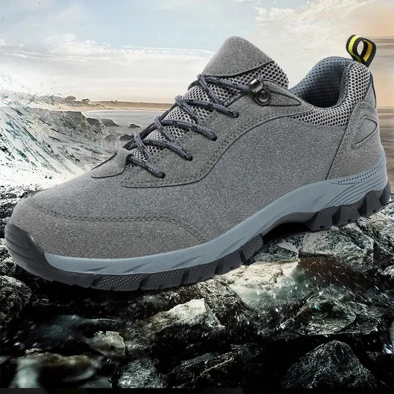 Herren Outdoor Wanderschuhe Aus Wildleder Mit Schnürung_voghion.com