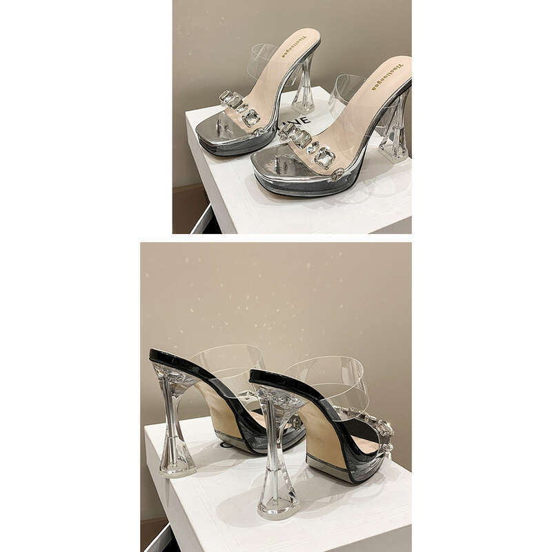 Sandali da donna casual alla moda con tacco alto super spesso e cintura rotonda con piattaforma trasparente estiva 2025_voghion.com