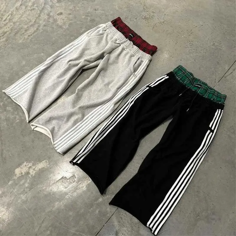 Y2K Pants Vintage Haruku Dubbel Geborduurde Taille Joggingbroek Heren Dames Hip Hop Casual Hoge Taille Wijde Pijpen Broek_voghion.com