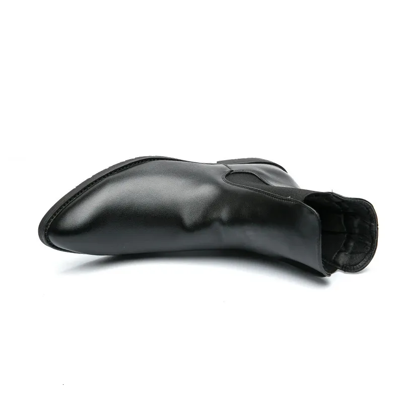 Herrenmode Casual Knöchel Leder Männer Bequeme Slip-on Winterschuhe Herrenstiefel Große Größe 38-48 240629_voghion.com
