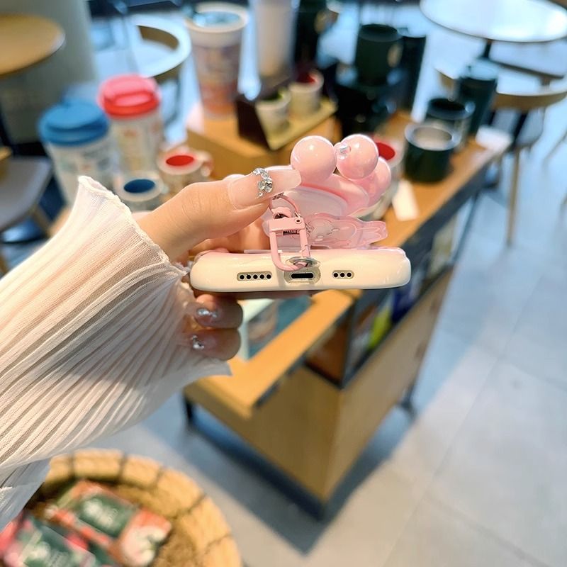 A 3D wave Compatible for iPhone 15 14 13 12 11 PRO MAX XR XS X 8 7 6 6S PLUS clear Cute aesthetic Milk tea holder &_voghion.com