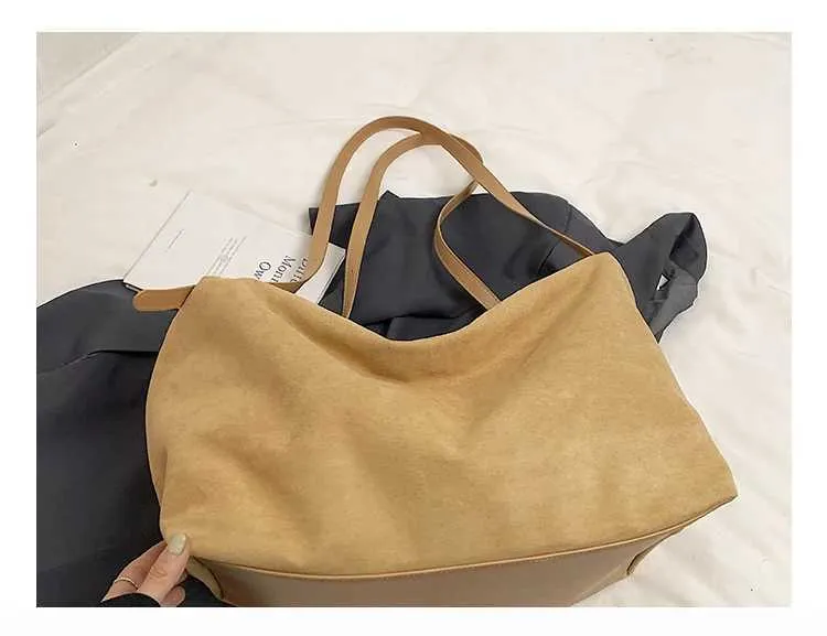 Camurça para mulheres bolsas sólidas grande capacidade crossbody bolsas femininas casuais bolsa de ombro macia pacotes de armazenamento de viagem C241212_voghion.com