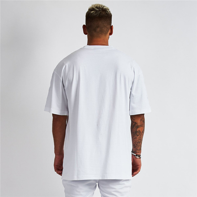Men's Plus Size Solid Colour T-shirt Loose Fit Fitness Sports Top_voghion.com