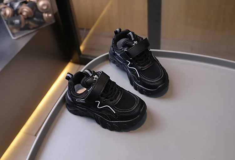 White Black Color Kids Sport Trainers for Boy Girl Fashion Non-slip Student Shoes Cutefeet Outdoor Toddler Sneakers Size_voghion.com