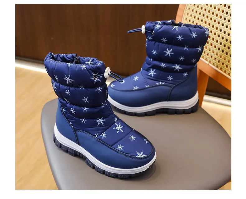 Kid Winter Warm Fur Snow Children Black Furry Girls Boys Non-slip Waterproof Kids Footwear Child Boots Toddler Baby_desvips.com