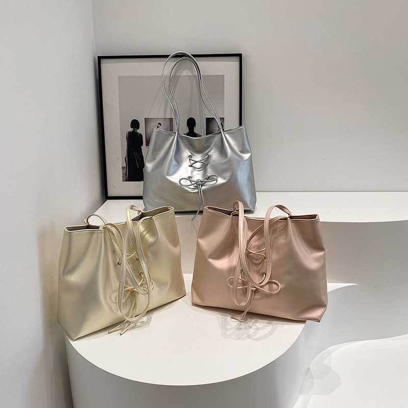Bolso de mano con un solo hombro, moderno y elegante, con lazo grande debajo del brazo, para mujer, 2024
