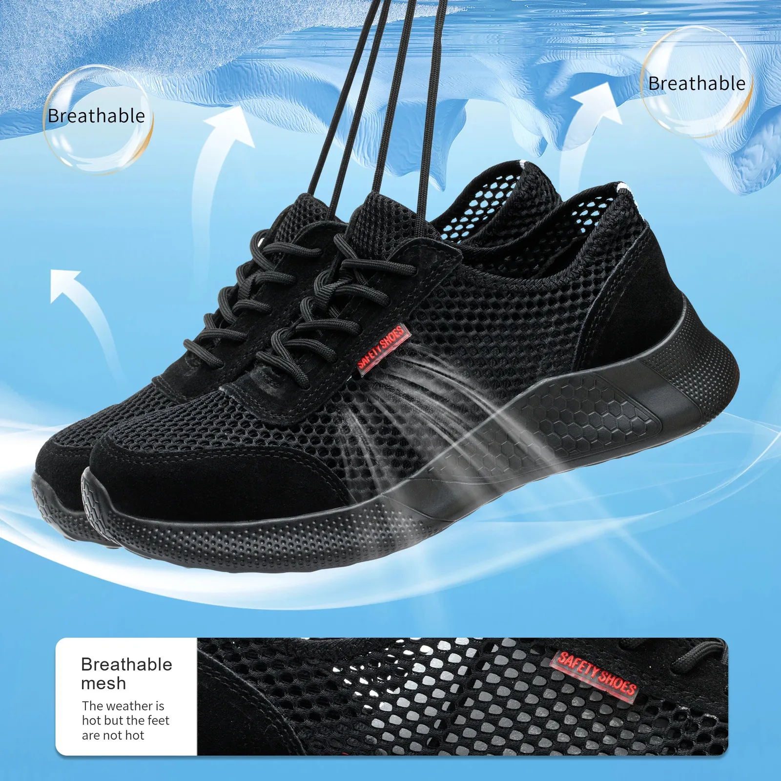 Atmungsaktive Arbeitsschuhe für den Sommer, leicht, schützend, Sportschuhe, Sicherheitsschuhe mit Stahlkappe, perforierte Herrenstiefel 250226_voghion.com