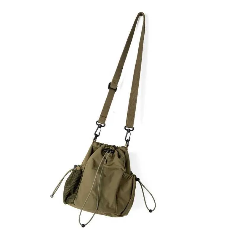 Elegante borsa a secchiello con coulisse plissettata in nylon, borsa a tracolla, borse per lo shopping e i viaggi per le donne C241216_voghion.com