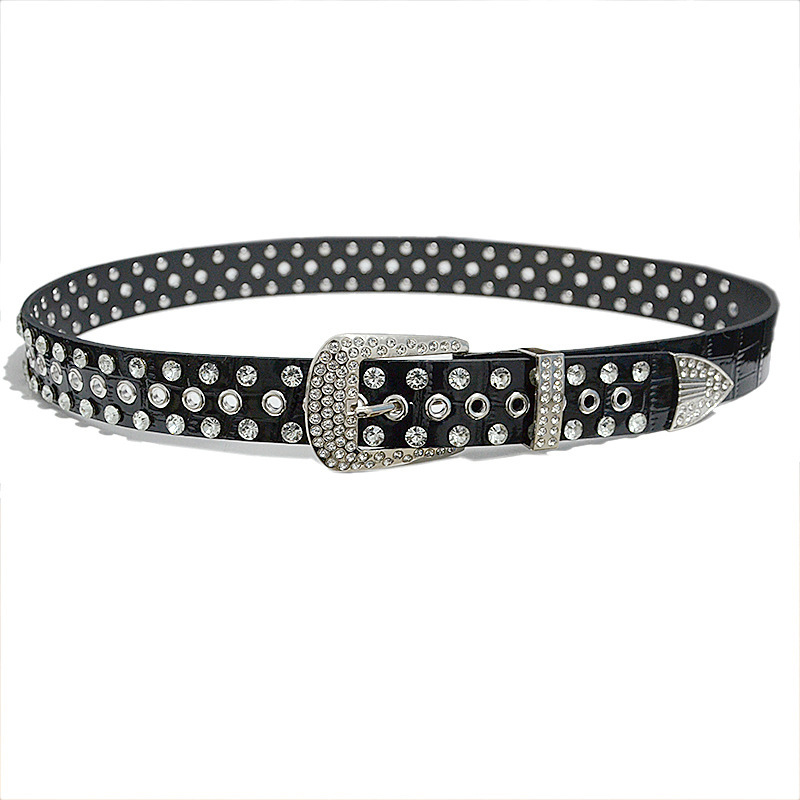 Breiter Strassgürtel Für Damen Modische Kristall Taillenkette_voghion.com