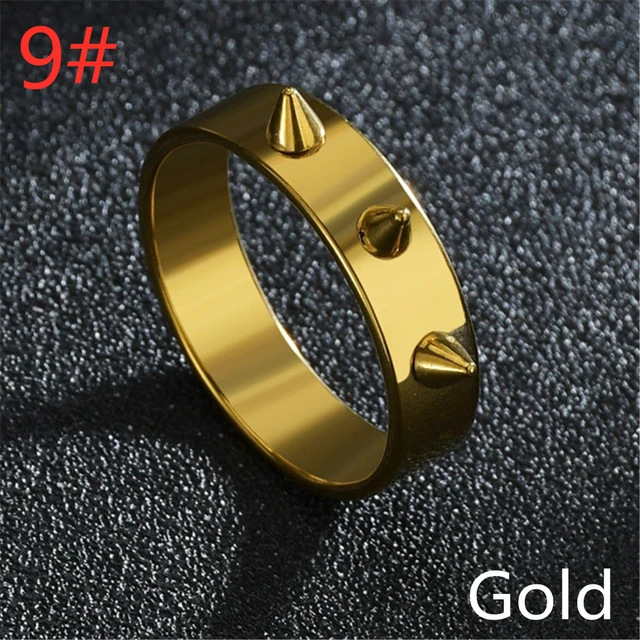 Pronto Stock Anello in acciaio inossidabile gotico stile punk per uomo e donna Gioielli con spine Rock Hip Hop Anelli per studenti_voghion.com