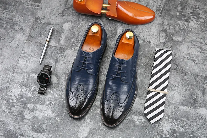 Vestido Couro Envernizado Moda Noivo Casamento Homens estilo italiano Oxford Sapatos Tamanho Grande 48_voghion.com