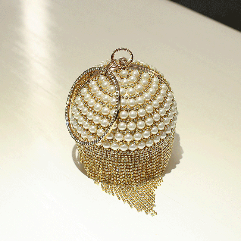 Mode Perle Gold und Silber Ball frauen Make-Up Abendessen Tasche Null Brieftasche Handtasche_voghion.com