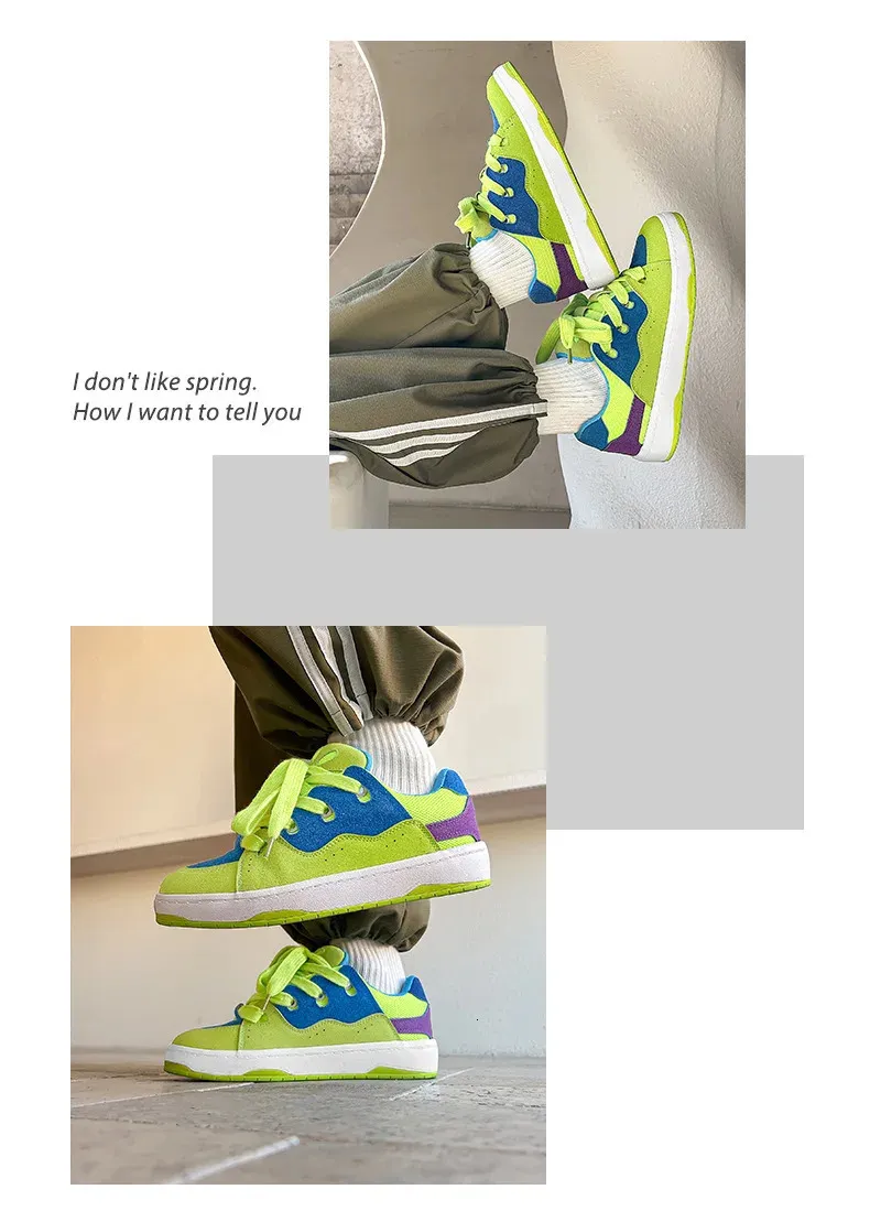 Sportowe męskie damskie szerokie podeszwy butów typu bread coupler unisex krótkie i grube buty sportowe hip-hop 41 42 241007_voghion.com