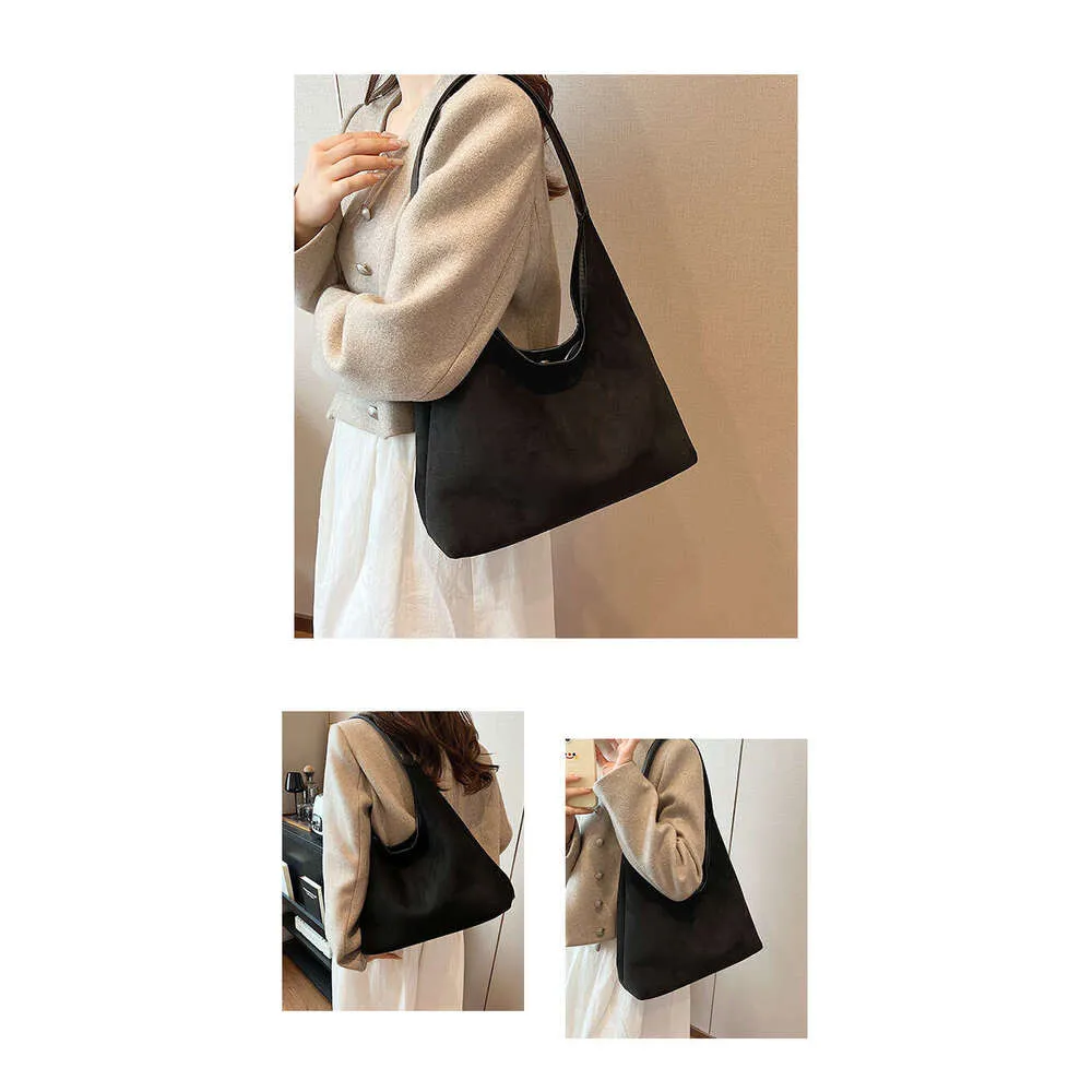 New Retro Niche Suede Women's Versatile Shoulder Fashionable Underarm Tote Bag_voghion.com